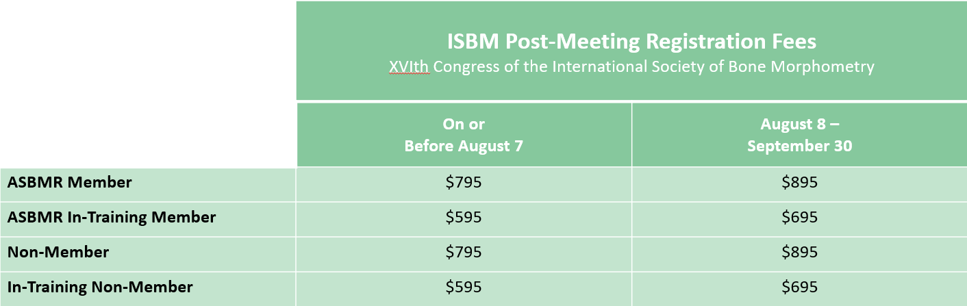 ISBM registration table